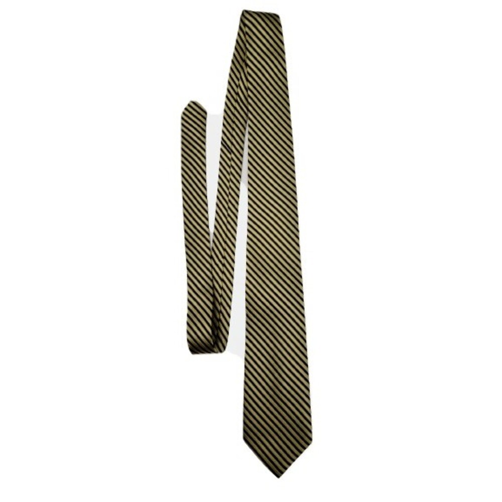 Bruno Piatelli Roma Italy Mens Silk Tie 3.5x60" Yellow Black Striped Hand-Made